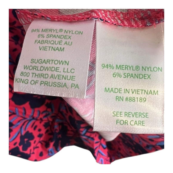 Lilly Pulitzer Chilly Lilly Braedyn SPF 50 Floral Red and Blue Dress Medium EUC - Picture 4 of 6